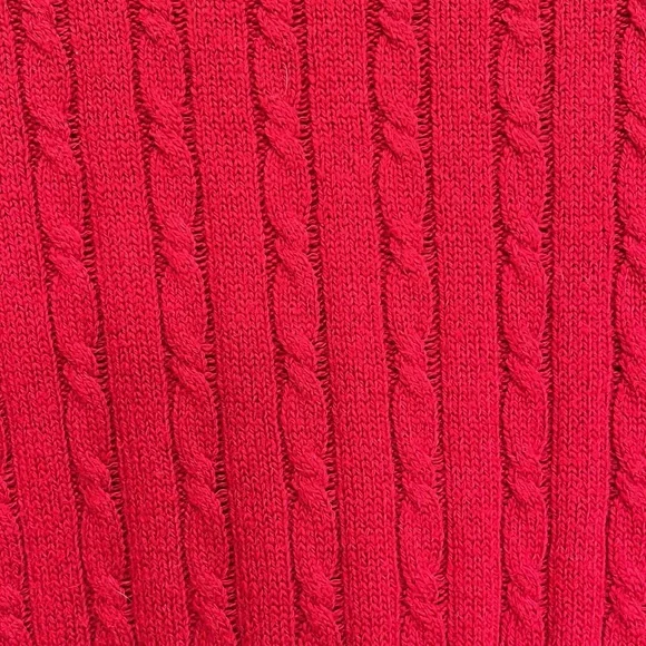 Talbots Cable Knit Long Sleeve Sweater with Button Detailed Sleeves Red 2X - Picture 3 of 8